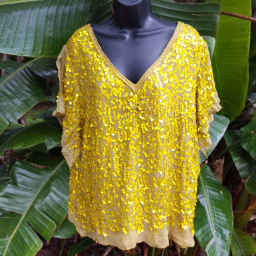 Sequin silk  blouse